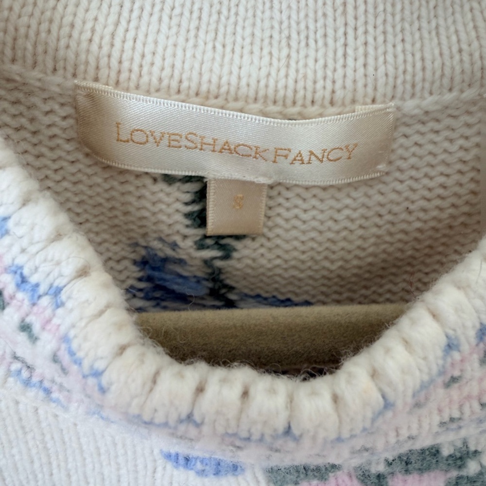 Loveshackfancy Warwick Pullover Size Small - image 3